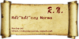 Rákóczy Norma névjegykártya